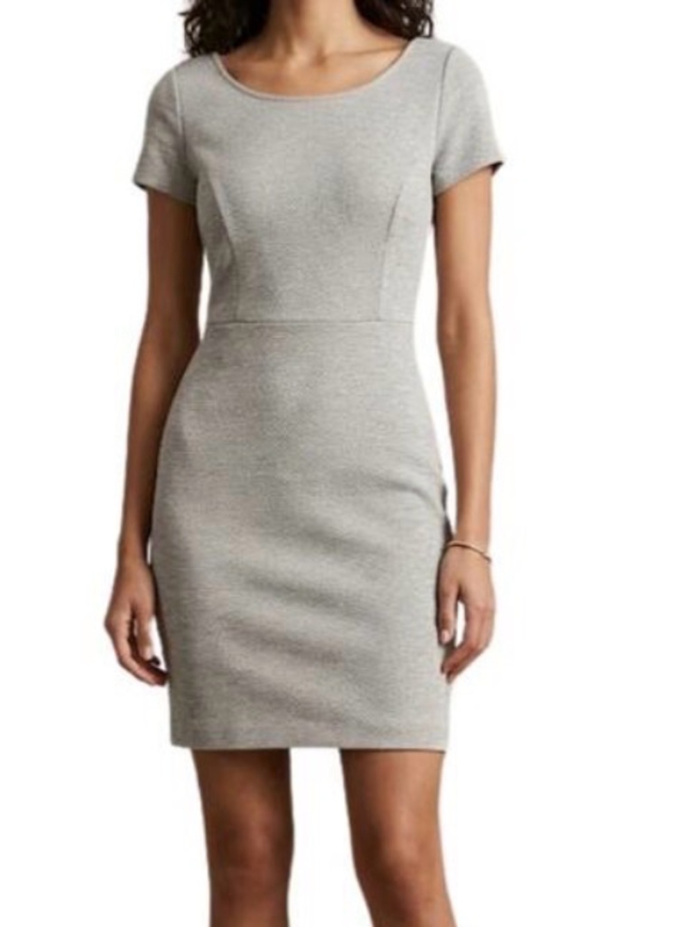 Banana Republic Classic Short-Sleeve Business Casual Dress in Light Gray Size 6